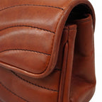 Chanel Shoulder Bag Lambskin Dark Brown Champagne Gold — view 8