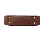 Chanel Shoulder Bag Lambskin Dark Brown Champagne Gold — view 3