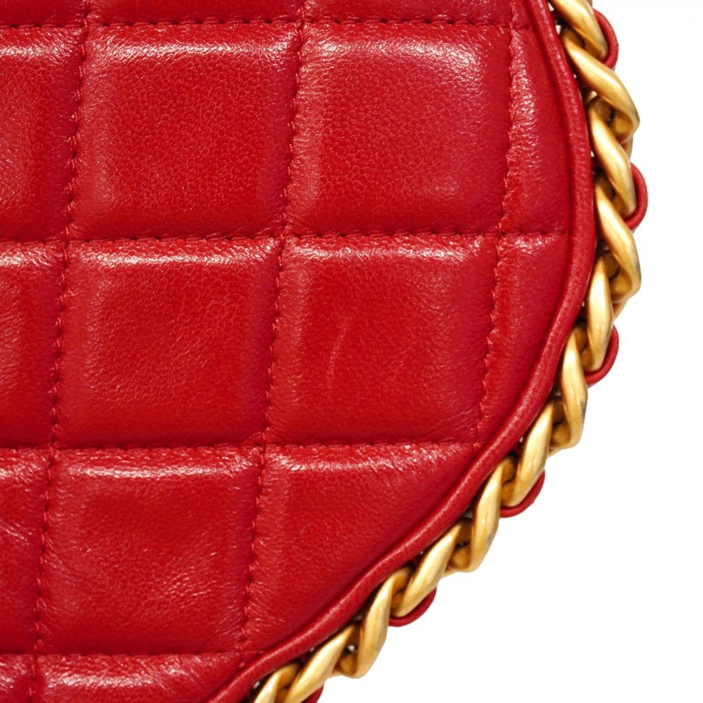 Chanel Shoulder Bag Hobo Lambskin Red Gold — view 8