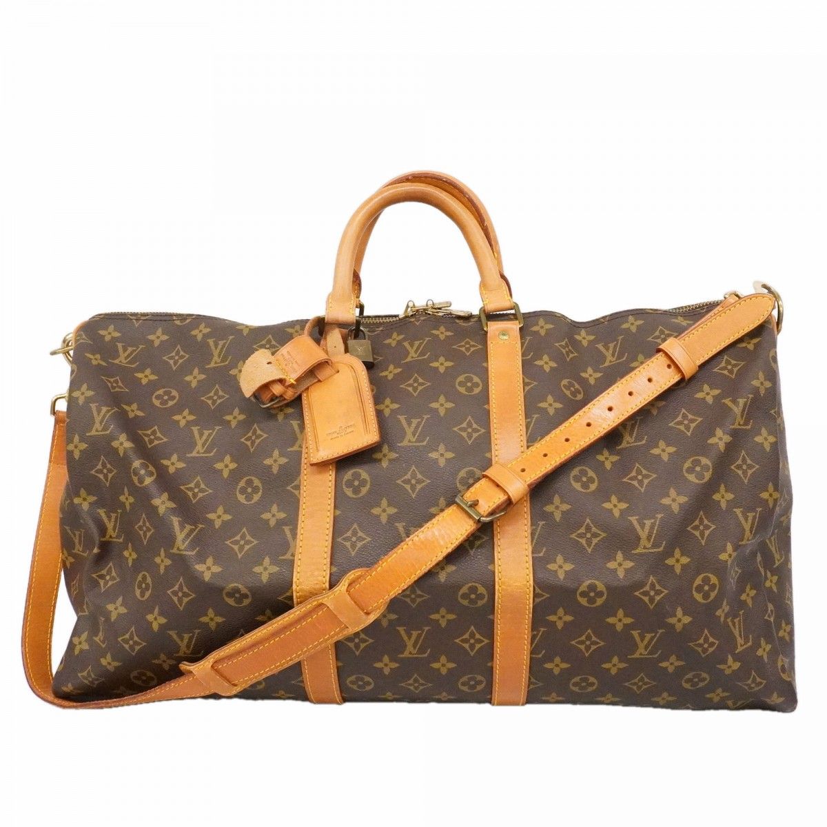 Louis Vuitton Boston Bag Monogram Keepall Bandouliere 55 Brown