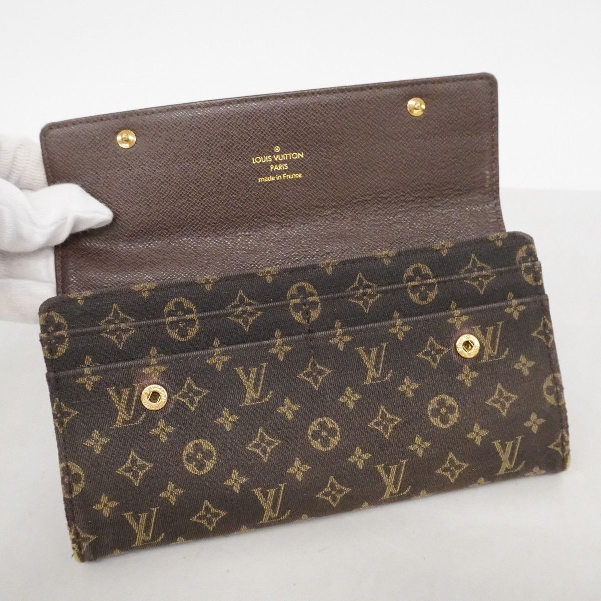 Louis Vuitton Wallet Monogram Mini Lin Portefeuille Sarah Ebene — view 9
