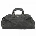 Chanel Handbag Wild Stitch Caviar Leather Black Silver