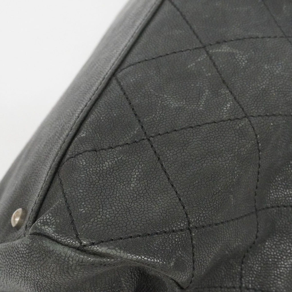 Chanel Handbag Wild Stitch Caviar Leather Black Silver — view 7