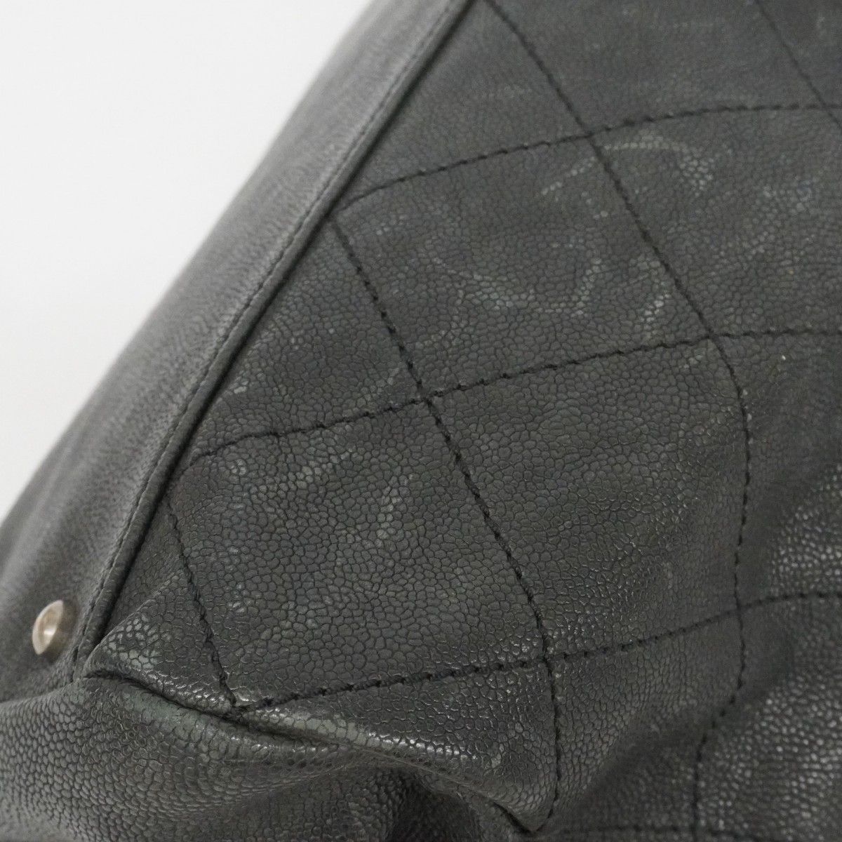 Chanel Handbag Wild Stitch Caviar Leather Black Silver — view 7