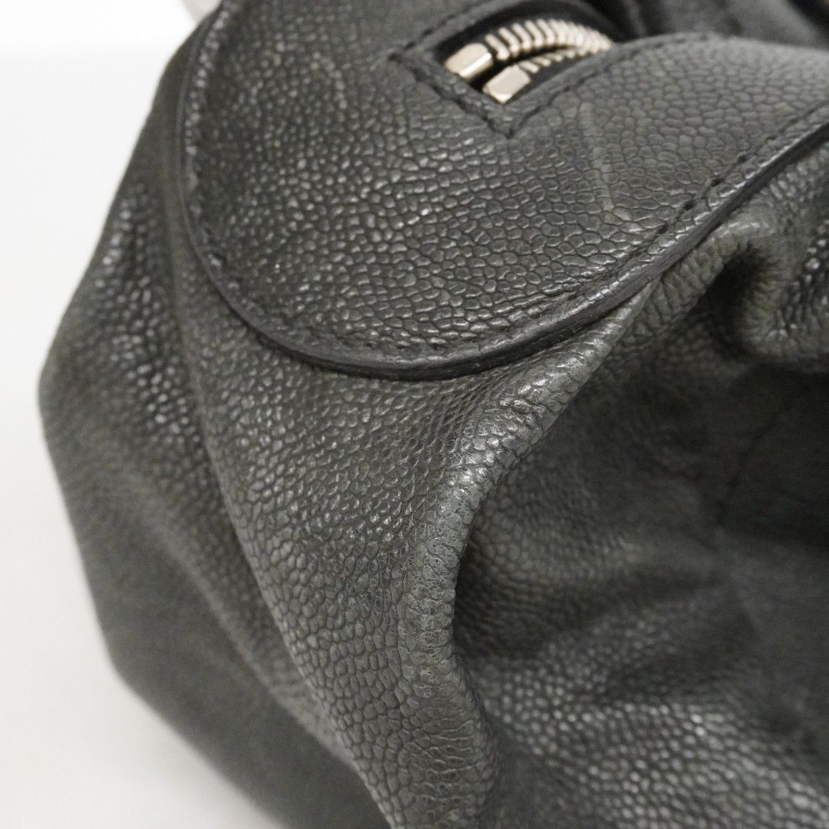 Chanel Handbag Wild Stitch Caviar Leather Black Silver — view 6