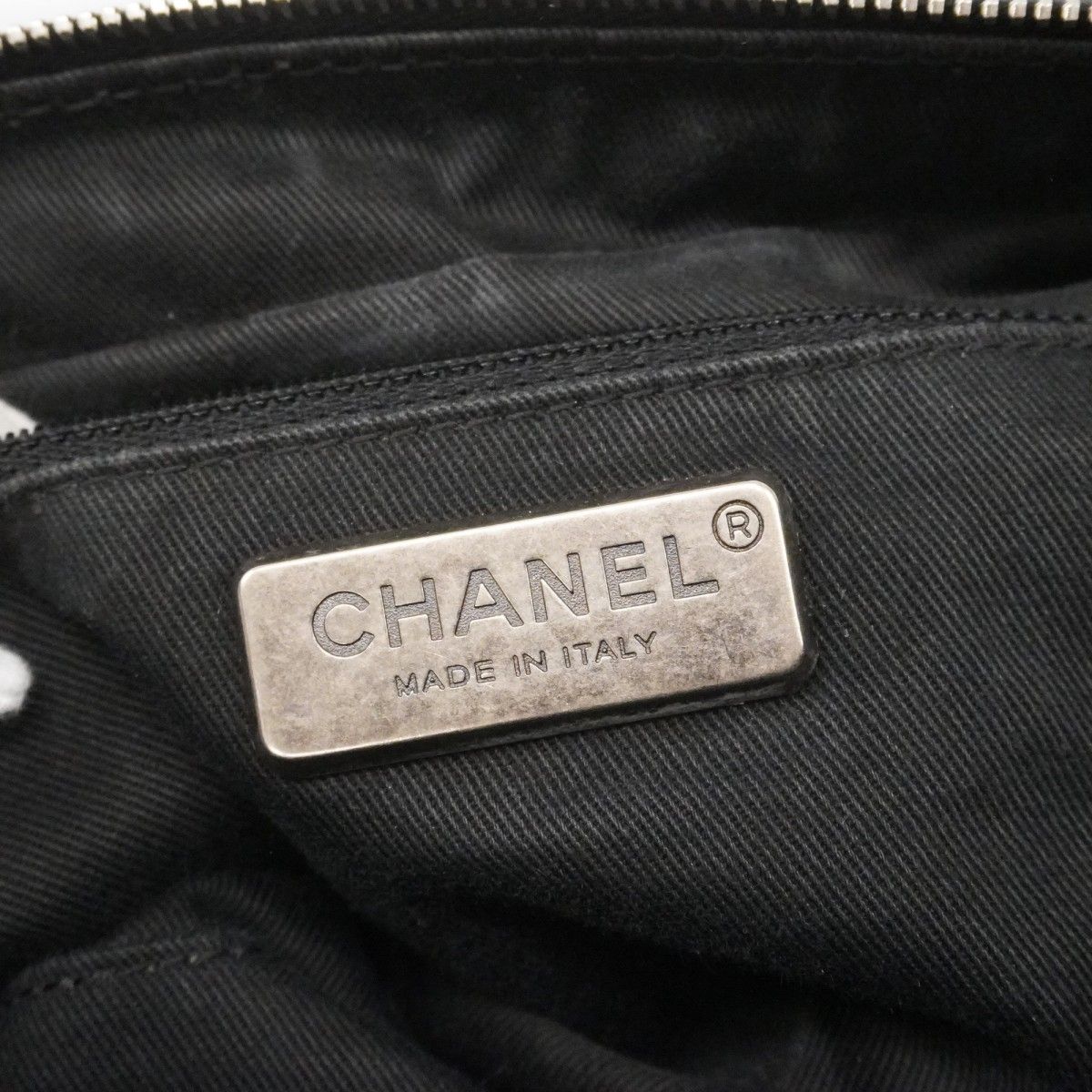 Chanel Handbag Wild Stitch Caviar Leather Black Silver — view 5