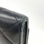 Chanel Wallet Quilted Caviar Leather Black Silver — view 6