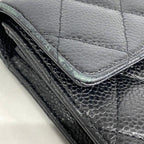 Chanel Wallet Quilted Caviar Leather Black Silver — view 8