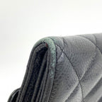 Chanel Wallet Quilted Caviar Leather Black Silver — view 5