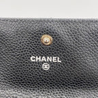 Chanel Wallet Quilted Caviar Leather Black Silver — view 4