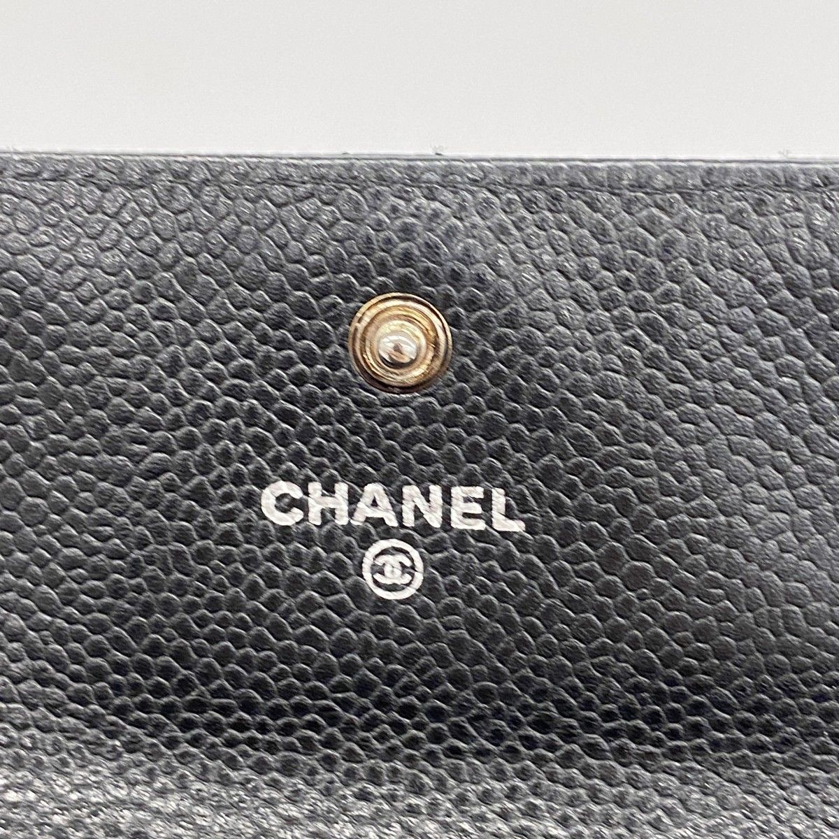 Chanel Wallet Quilted Caviar Leather Black Silver — view 4