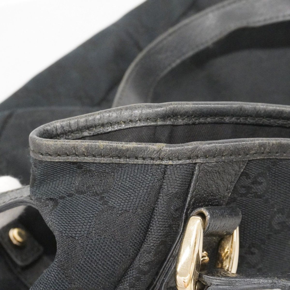 Gucci Tote GG Canvas Black Gold — view 6