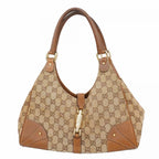 Gucci Handbag GG Canvas New Jackie Brown Gold