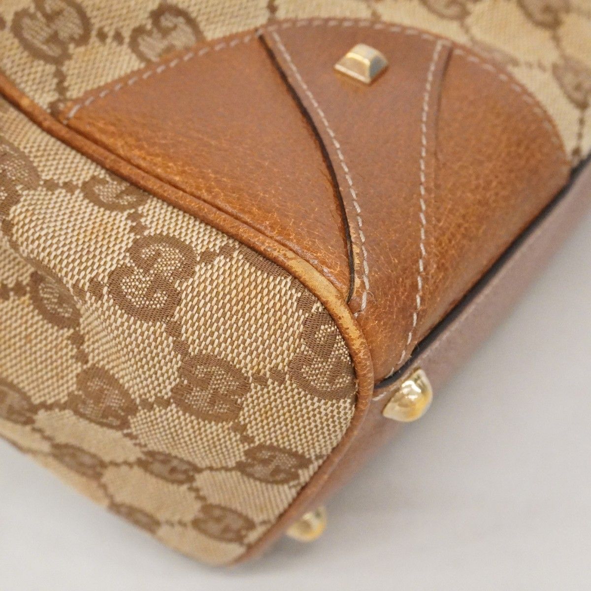 Gucci Handbag GG Canvas New Jackie Brown Gold — view 6