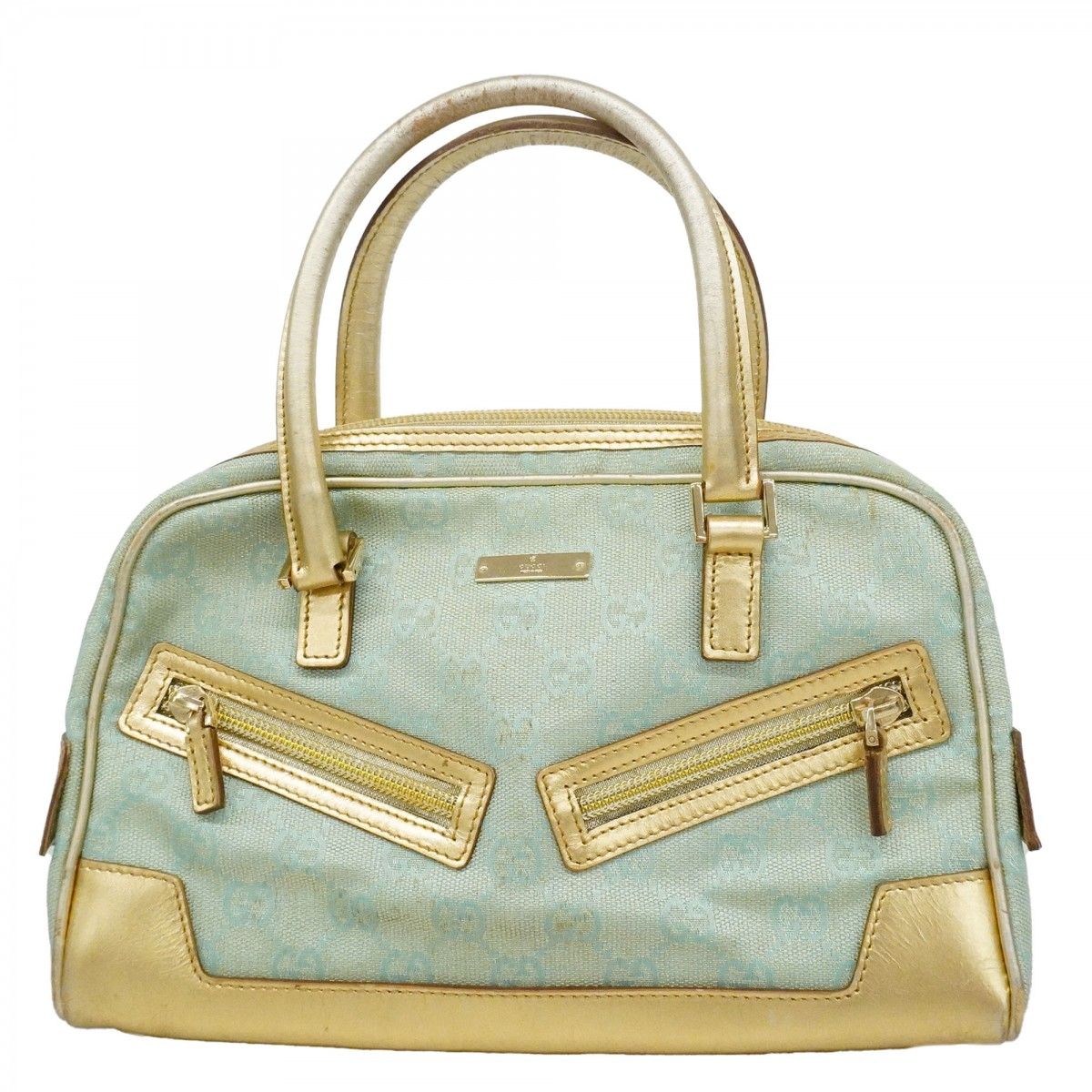 Gucci Handbag GG Canvas 000 Blue Gold