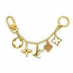 Louis Vuitton Key Holder Charm Fleur de Monogram Gold Multicolor
