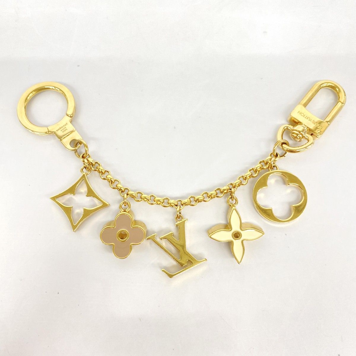 Louis Vuitton Key Holder Charm Fleur de Monogram Gold Multicolor — view 6