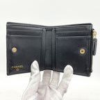 Chanel Wallet Quilted Caviar Leather Black Gold — view 3