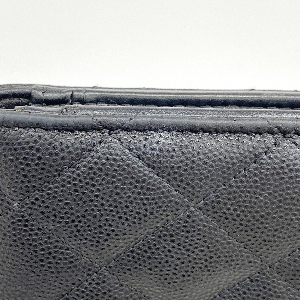 Chanel Wallet Quilted Caviar Leather Black Gold — view 7