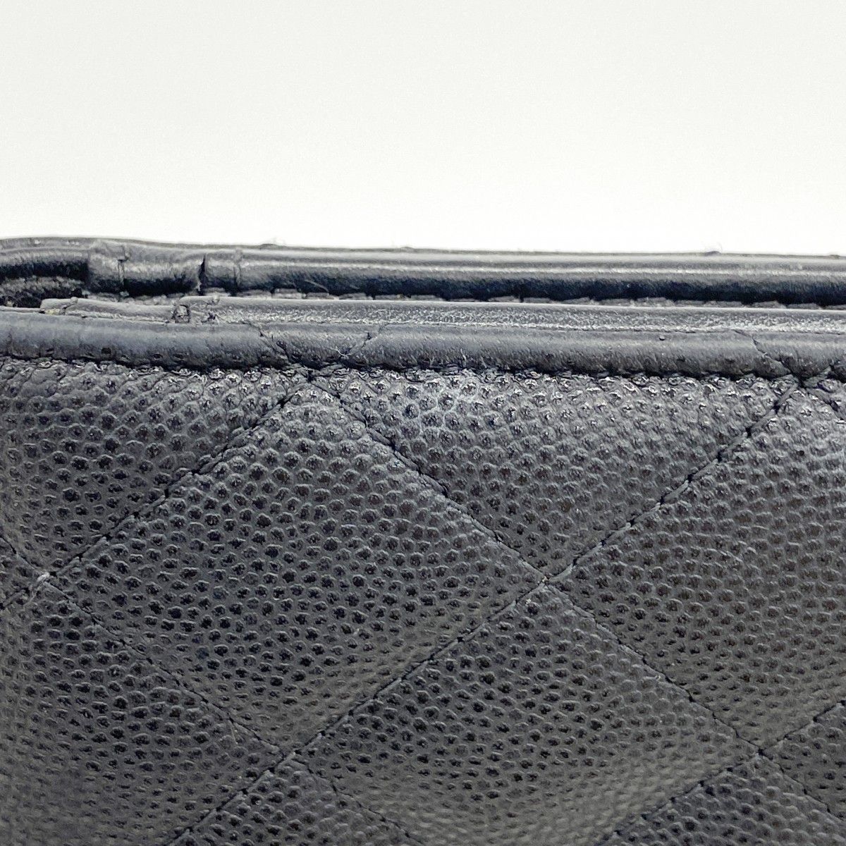 Chanel Wallet Quilted Caviar Leather Black Gold — view 7