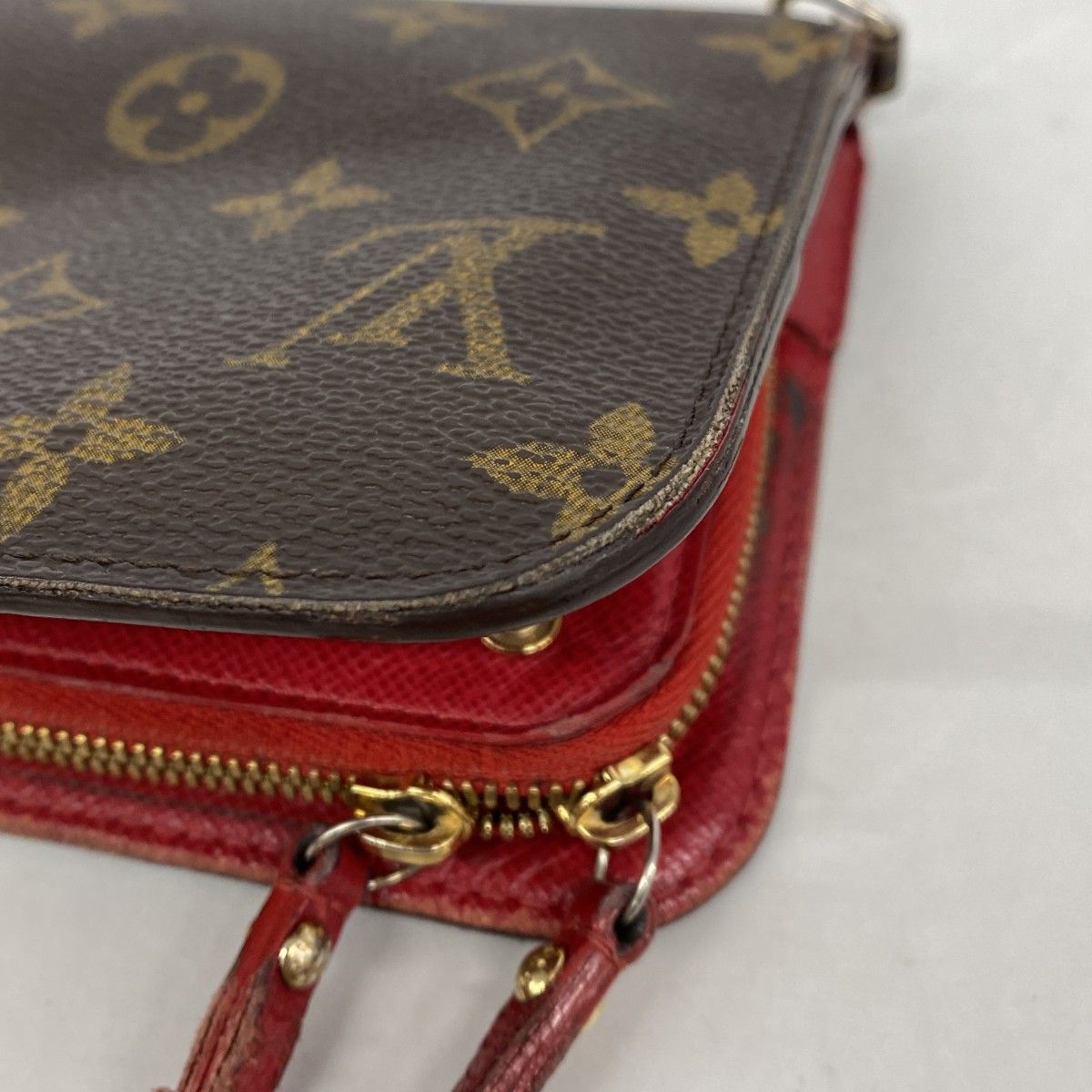 Louis Vuitton Wallet Monogram Portefeuille Insolite Brown Rouge — view 8