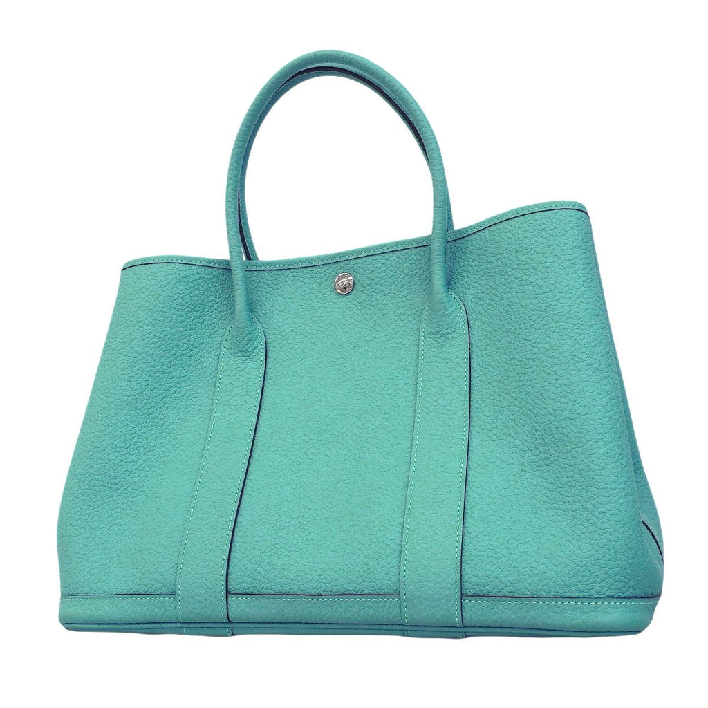 Hermes Tote Garden Party PM Country Blue Atoll Silver