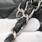 Chanel Shoulder Bag Deca Quilted Caviar Leather Black Silver — view 9