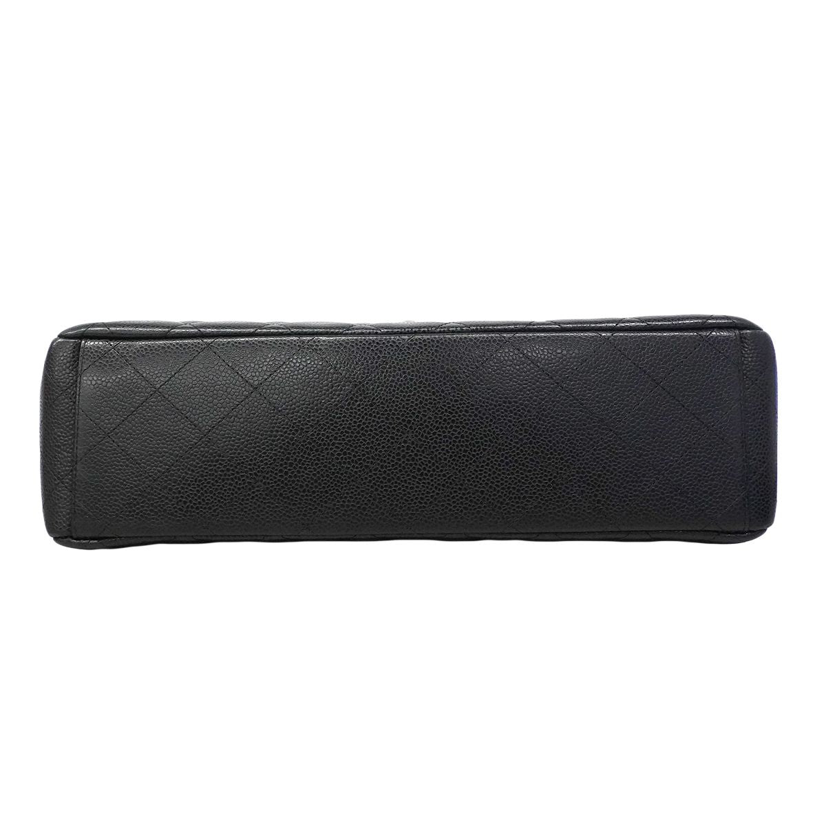 Chanel Shoulder Bag Deca Quilted Caviar Leather Black Silver — view 3