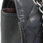 Chanel Shoulder Bag Deca Quilted Caviar Leather Black Silver — view 7