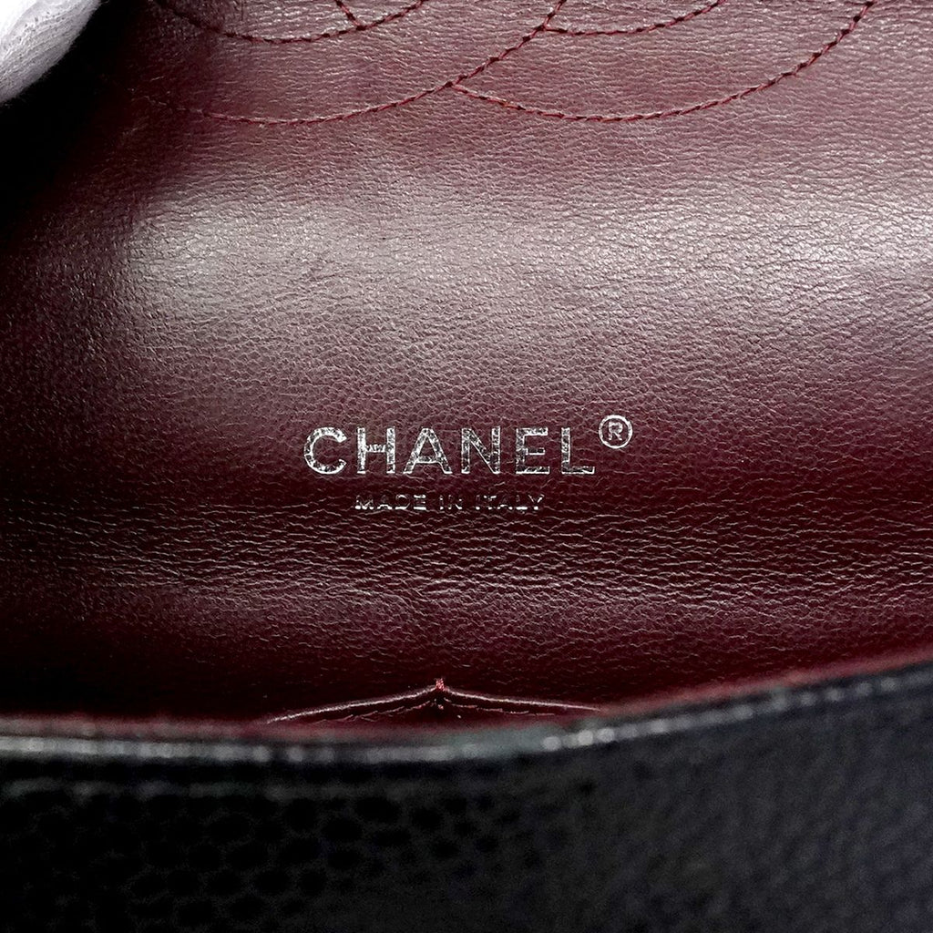 Chanel Shoulder Bag Deca Quilted Caviar Leather Black Silver — view 5