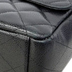 Chanel Shoulder Bag Deca Quilted Caviar Leather Black Silver — view 6