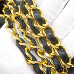 Chanel Shoulder Bag Quilted Lambskin Black Gold — view 9