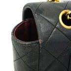 Chanel Shoulder Bag Quilted Lambskin Black Gold — view 7