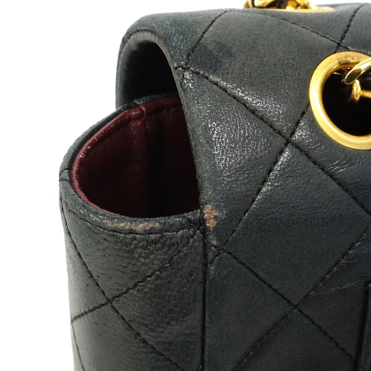 Chanel Shoulder Bag Quilted Lambskin Black Gold — view 7