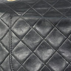 Chanel Shoulder Bag Quilted Lambskin Black Gold — view 9