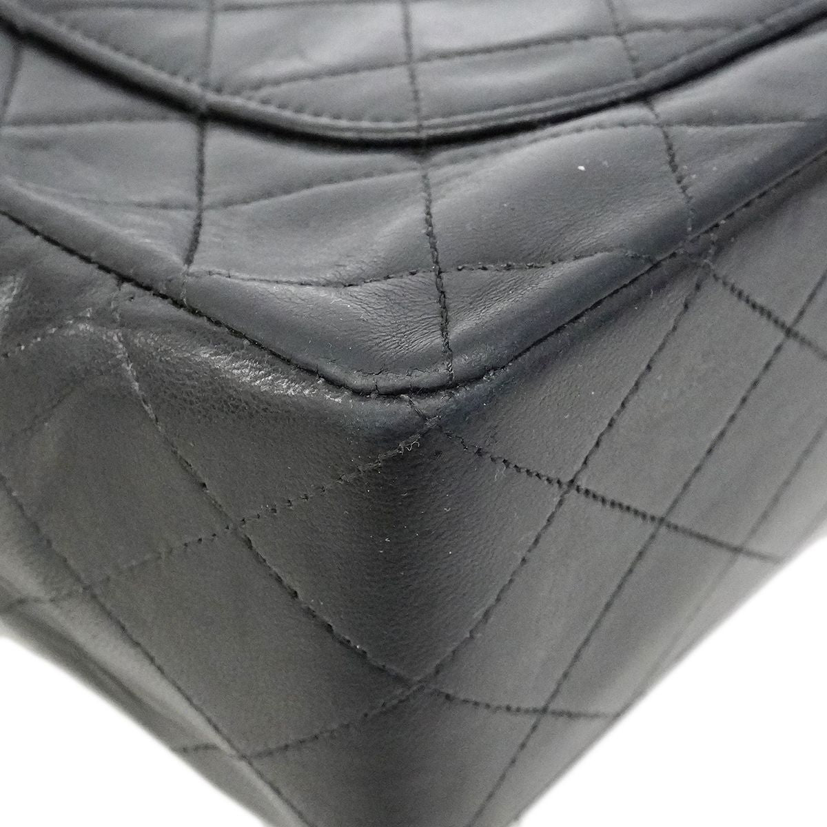 Chanel Shoulder Bag Quilted Lambskin Black Gold — view 6