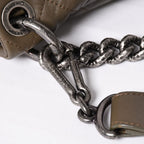 Chanel 2-Way Bag CC Logo Lambskin Quilted Olive Antique Silver — view 6