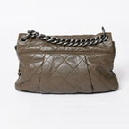 Chanel 2-Way Bag CC Logo Lambskin Quilted Olive Antique Silver — view 2
