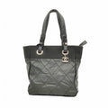 Chanel Tote Paris Biarritz Canvas Black Silver