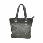 Chanel Tote Paris Biarritz Canvas Black Silver