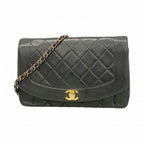 Chanel Shoulder Bag Diana Lambskin Black Gold