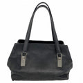 Chanel Handbag Choco Bar Caviar Leather Black Silver