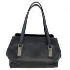 Chanel Handbag Choco Bar Caviar Leather Black Silver