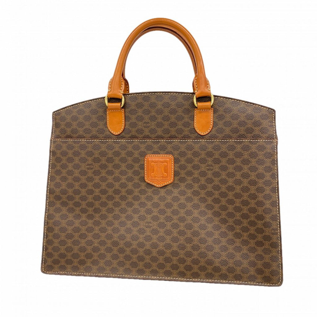 Celine Handbag Macadam Brown Gold