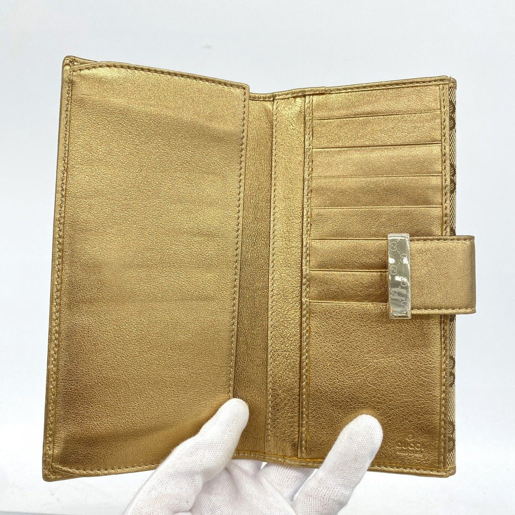 Gucci Wallet GG Canvas Brown Gold — view 3