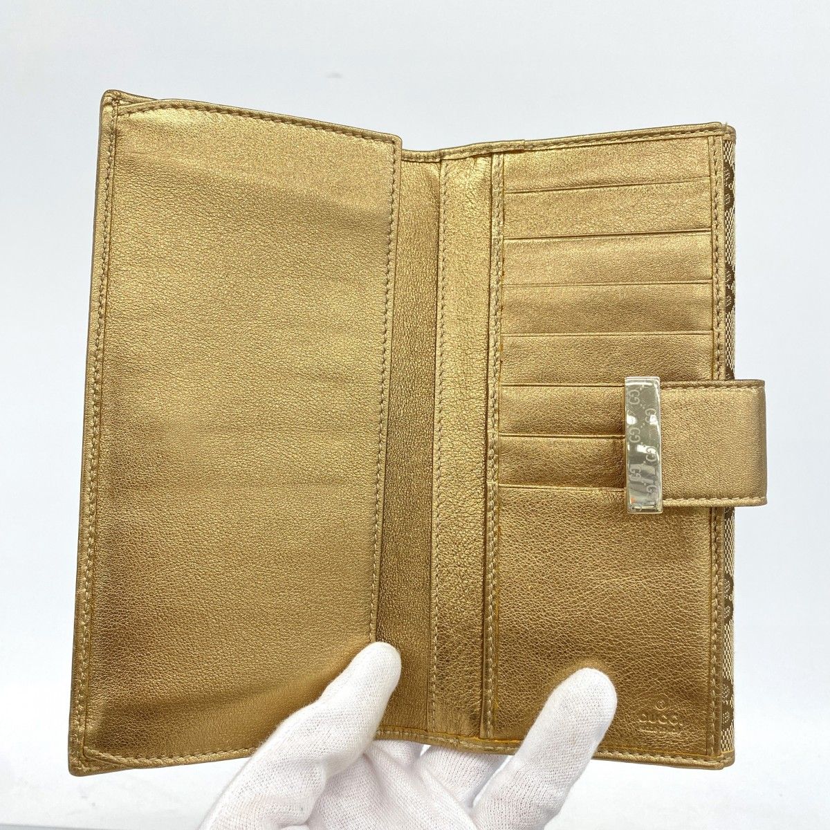 Gucci Wallet GG Canvas Brown Gold — view 3