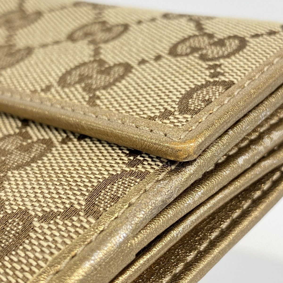 Gucci Wallet GG Canvas Brown Gold — view 8