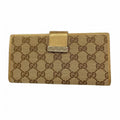 Gucci Wallet GG Canvas Brown Gold
