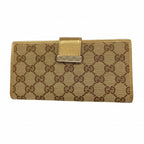 Gucci Wallet GG Canvas Brown Gold