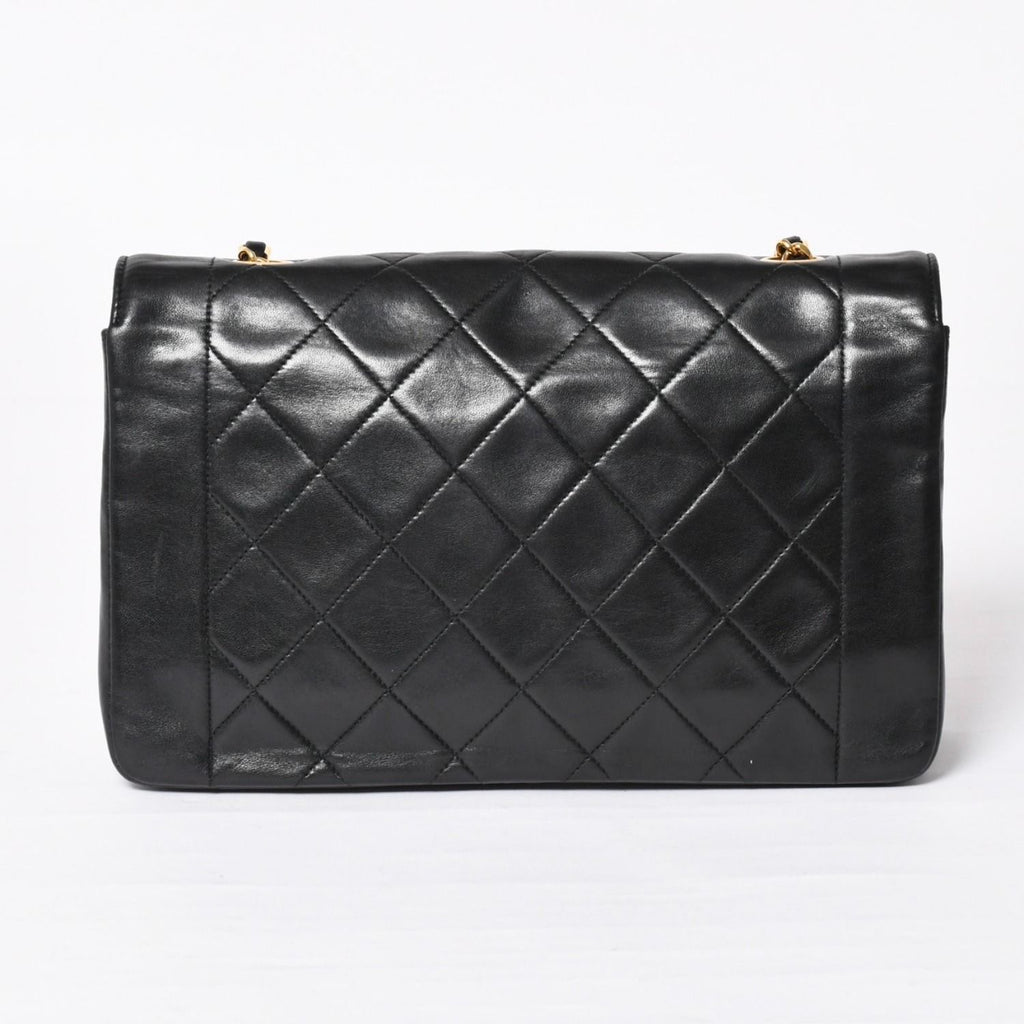 Chanel Diana 25 S Flap S Chain Shoulder Bag CC Logo Lambskin Black Gold 4 — view 2